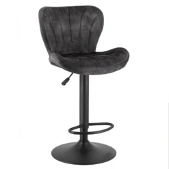 Barhocker Nate Velvet Dark Grey