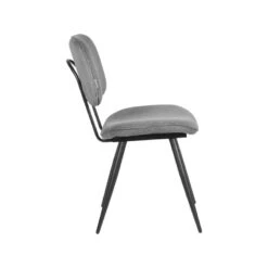 Esszimmerstuhl Vic Dunkelgrau -Möbelhaus Eetkamerstoel Vic Donkergrijs Ribcord Industrieel rechthoek LABEL51