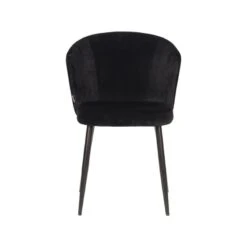 Esszimmerstuhl Wave Sammt Schwarz -Möbelhaus Eetkamerstoel Wave Zwart Fluweel Industrieel LABEL51 Luxe