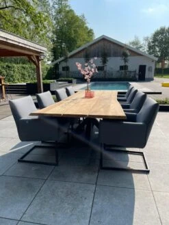 Teak Outdoor Esstisch Mit Bein