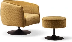 Sessel Jazz, Mosterd, Inclusief Hocker -Möbelhaus Fauteuil Jazz Mosterd 1