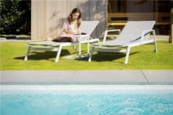 Angelina Gartenliege Alu Weiß