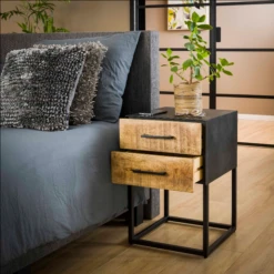 Nachttisch Wood 5 Nachttisch Wood -Möbelhaus Nachtkastje Metal Wood Zijlstra Mokana Meubelen