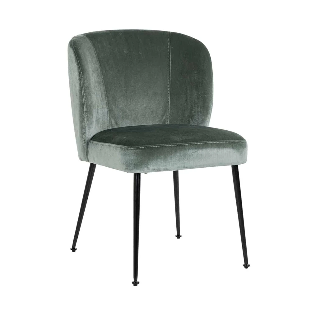 Stuhl Fallon Jade Samt / Schwarz (Genova 504 Jade) 1 Stuhl Fallon Jade Samt / Schwarz (Genova 504 Jade)