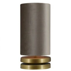 Lampe Livio Bronze - Taupe Schirm 5 Lampe Livio Bronze - Taupe Schirm -Möbelhaus Tafellamp Livio brons met taupe 15 cm