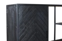 Wandschrank Utah Fischgräte XXL Schwarz -Möbelhaus Vakkenkast Utah Visgraat Mangohout Zwart Industrieel 4 1300 1000 scaled 1