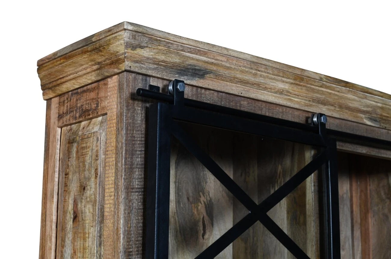 Vitrineschrank Mangoholz 120cm 3 Vitrineschrank Mangoholz 120cm – Bild 3