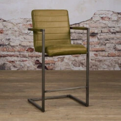 Barstuhl Rocca,, Cognac 7 Barstuhl Rocca,, Cognac -Möbelhaus tower living rocca stoere barstoel industrieel bull green 1