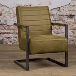 Sessel Rocca, Cognac 6 Sessel Rocca, Cognac -Möbelhaus tower living rocca stoere fauteuil industrieel bull green 1