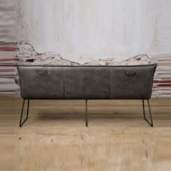 Esszimmerbank Seda, Grey -Möbelhaus tower living seda leren eetkamerbank grijs 03